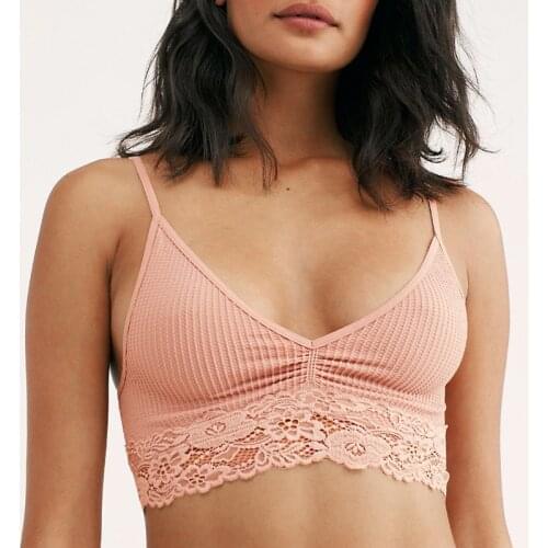 Fashion Seamless Bras For Women Lace Patchwork Breathable Backless Bra Sexy Lingerie Comfortable Adjustable Wireless Bralette