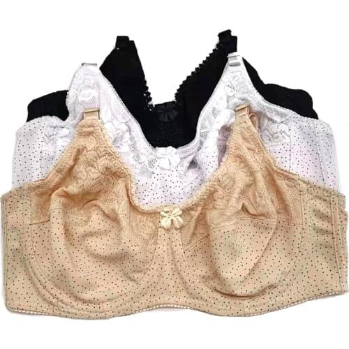 Classic khaki black white bras for women push up sexy lace lingerie full coverage cotton bralette hot 36 38 40 42 44 46 bhs C22