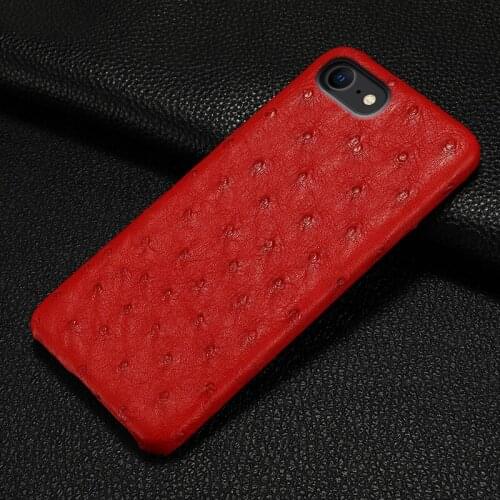 100% Natural ostrich skin Phone Case for iPhone SE 2020 11 Pro Max X XS Max XR 8 Plus 6 6s 7 Plus 5s SE 2020 luxury Cover