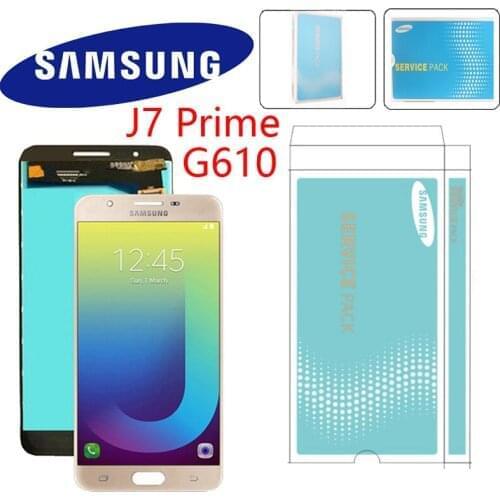 Original 5.5'' Super AMOLED LCD For SAMSUNG Galaxy J7 Prime G610 G610F Display Touch Screen Digitizer Assembly Replacement Parts