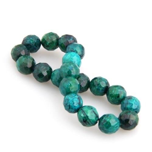 Chrysocolla Beads Balls Elastic Stretch Bracelet Chain