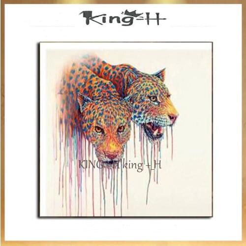 Heavy Textured Thick Animal Leopard Oil Painting Art 100% Hand-painted Canvas Wall Artwork For Children Room Decoration Gift