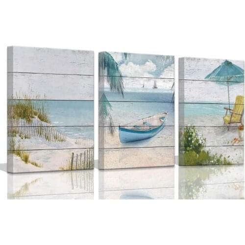 Coastal Beach Pictures for Bedroom Seascape Painting Art Prints Bathroom Decor