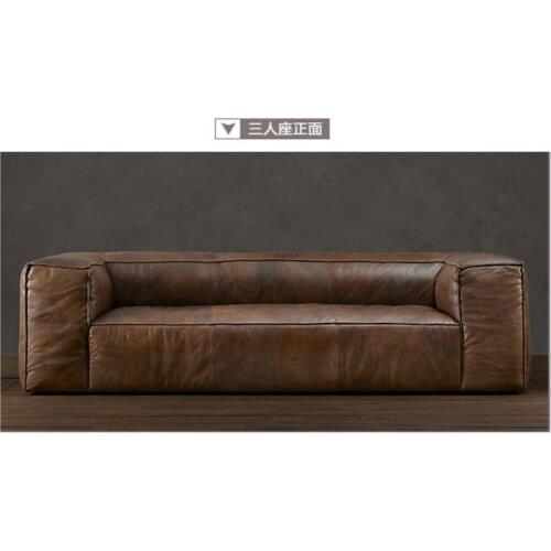 Living room Sofa set диван мебель кровать muebles de sala chesterfield oil wax real genuine leather sofa cama puff asiento sala