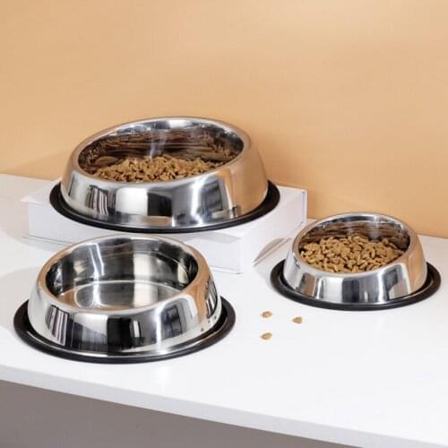 900ML Dog Bowl Pet Stainless Steel Food Water Feeder Protect Cervical Spine 25 Degree Oblique Mouth Puppy Cat Feeding Supplies