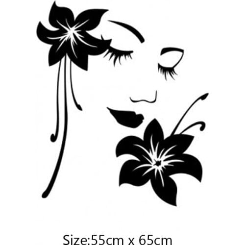 KUCADA flower girl wall sticker for home decoration removable pvc black wallpaper mural art decal wall decor WP3920