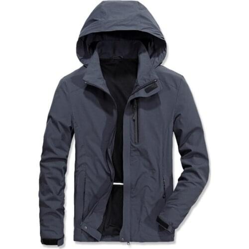 Fad New Mens Jacket Hooded Thin Coat High quality Windproof Waterproof Jacket Male Casual Travel Jacket Casaco Masculino
