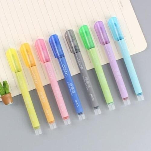 8Pcs Colorful Double Line Pen Highlighter Fluorescent Marker Candy Color Student Multicolor Hand Note Pen For School Poster