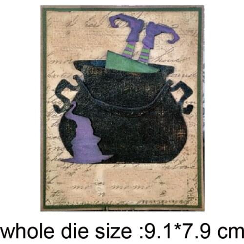 Halloween witch pot Metal Cutting Dies Stencil for DIY Scrapbooking Album Embossing Paper Cards Decorative Crafts Die Cuts