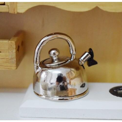 1PCS Mini 1/12 Dollhouse Miniature Kettle Doll House Pretend Play Kitchen Toy Accessories