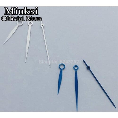 Miuksi silver blue watch hands fit Miyota 8215 8205 821A Mingzhu DG 2813 3804 Seagull 1612 movement