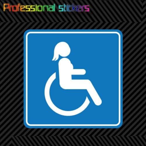 Female Handicap Sticker Die Cut Decal Self Adhesive Vinyl Wheelchair Accessible for Car,RV,Motorcycle,Laptops,office Supplies