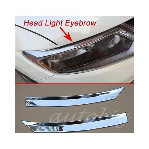 Head Light Eyebrow For Nissan Rogue XTrail 2014-2016 Cover Chrome Lamp Strips