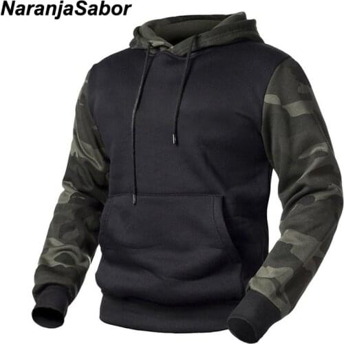 NaranjaSabor Mens Camouflage Hoodies