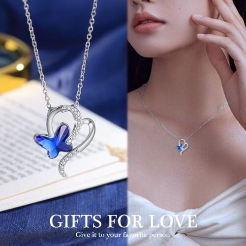Butterfly Sleeping Necklaces Pendant Zircon Womens Neck Chain Choker Necklaces Fashion Wedding Jewelry for Women 2021 Trend