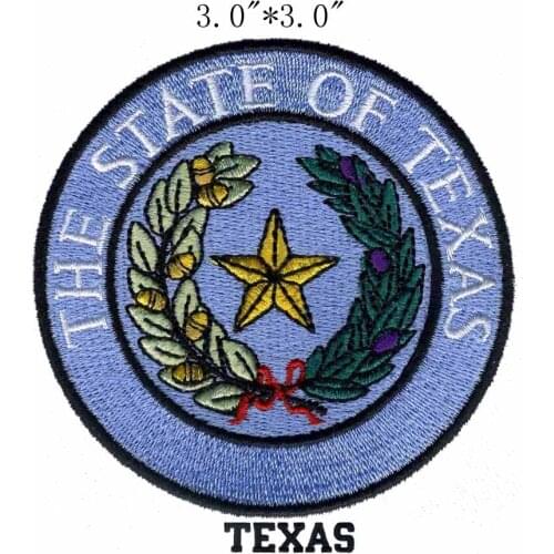 Texas State Seal 3"wide embroidery patch for iron on clothing/crafting/jersey patch