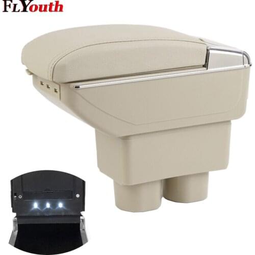 Armrest Box For Nissan Sentra Sylphy 2006-2016 USB Charging LED Light Arm Rest Rotatable Centre Console Storage Box Car Styling