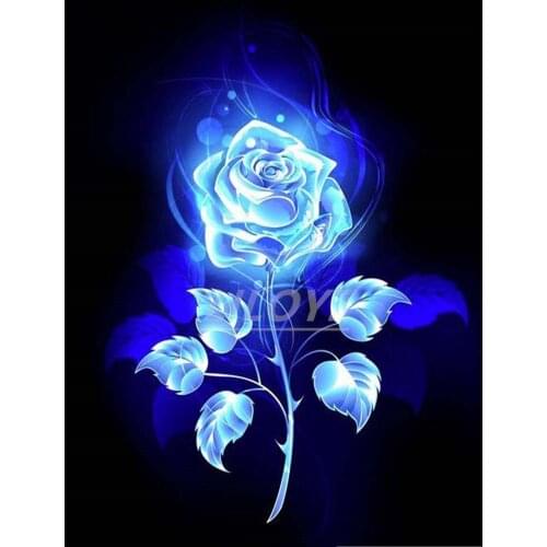 Full Square/Round 5D Diamond Painting Blue Rose Pattern Diamond Embroidery Flowers Mosaic Rhinestones Art Stickers Decor DF391