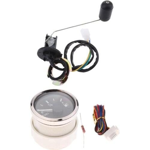Adjustable Fuel Level Sender Sending Unit + Fuel Level Gauge Meter for Boat