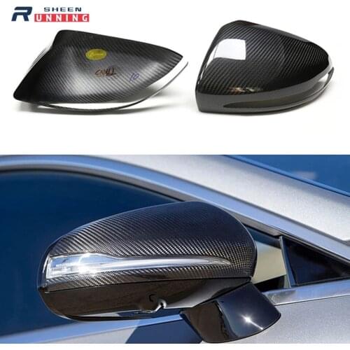 RHD & LHD W205 W213 Carbon Fiber Mirror Cover for Mercedes-Benz C E S GLE GLC W222 C238 W253 Side Door Rearview Add-on Caps