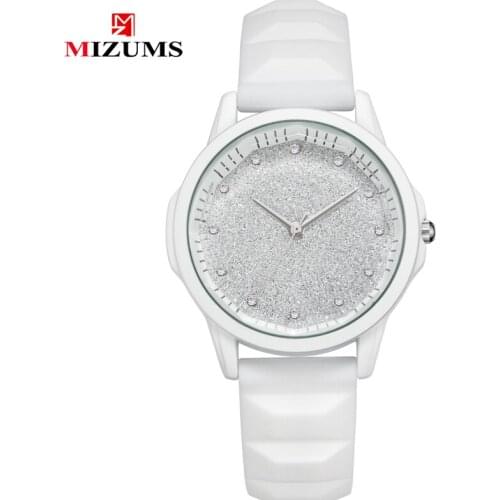Mizums Luxury Minimalist Wrist Watch Women Casaul Ladies Quartz Watches Female Soft PU Strap Shining Crystal Dial Reloj Mujer