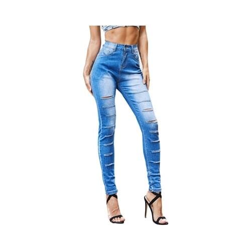Ripped Jeans For Women Mom Boyfriend Jeans Femme Skinny Sexy Vintage Denim Pants Pencil Trousers Hot Sale