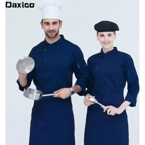 Long Sleeve Hotel Kitchen Chef Jacket Women Cafe Food Service Cook Wear Restaurant Chef Uniform Catering Waiter Jacket Overalls