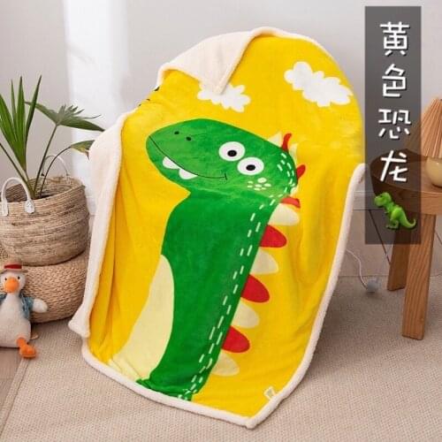 Thick winter flanel sherpa minky fluffy cartoon animal flamingo fox baby kids blanket swaddle bedding quilt sofa backseat cover