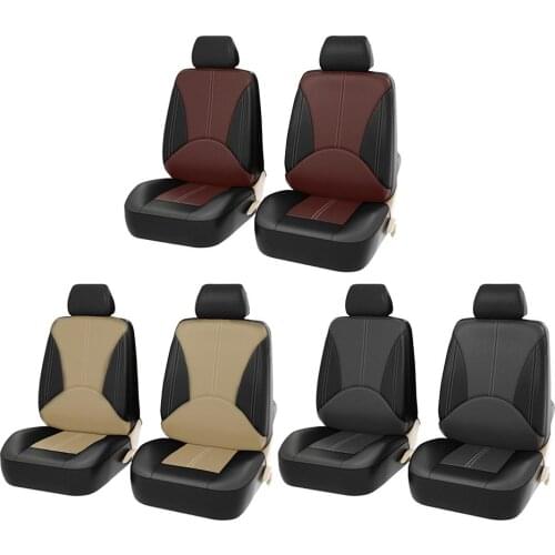 Universal Car Seat Covers Front Seats Black Faux Leather Car Seat Cover Set Universal Car Accessories Interior Seat Protector