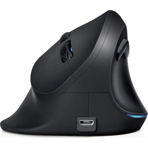 Vertical Wireless Mouse,Rechargeable 2.4G Optical Silent Ergonomic Mouse,Adjustable DPI 800/1200/1600,Large Hand Mouse