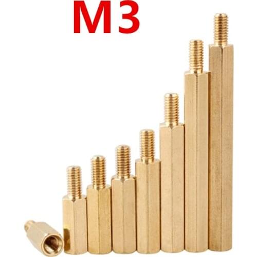 20PCS/LOT M3 Male Hexagonal Brass PCB Standoffs Spacers Screw M3*5/6/8/10/12/15//18/20/25+6mm M3 Hex Screws