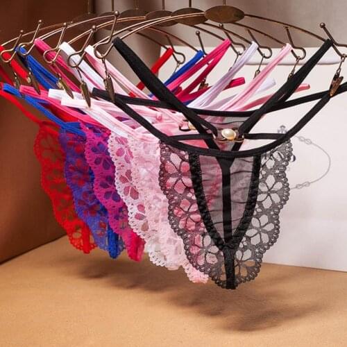 2021 Women Sexy Erotic G-string Briefs Lady Thongs Breathable Seamless T-back Knicker Lace Briefs Underwear Panties