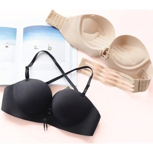 Mozhini 32-38 AB big size Sexy Seamless Gather Adjustable Lingerie bra fashion super Push Up Bra LB sexy bra palm massage bra