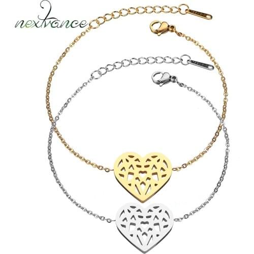 Nextvance Gold Love Hollow Heart Bracelet Summer Geometric Adjust Pendant Bracelets for Women Gift Dropshipping
