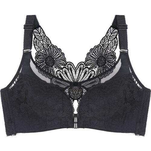 Little daisy Large size front button bra Gather adjustment type plus size bra lingerie Front button push up bras