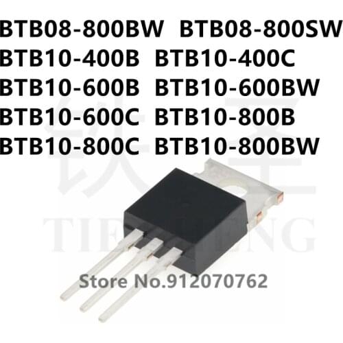 10PCS BTB08-800BW BTB08-800SW BTB10-400B BTB10-400C BTB10-600B BTB10-600BW BTB10-600C BTB10-800B BTB10-800C BTB10-800BW TO-220