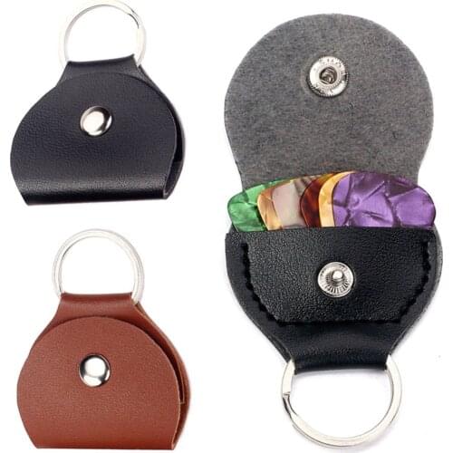 10pcs/lot Bass Ukulele Guitar Plectrum Pick Holders Cases Keyring Bags Pouch