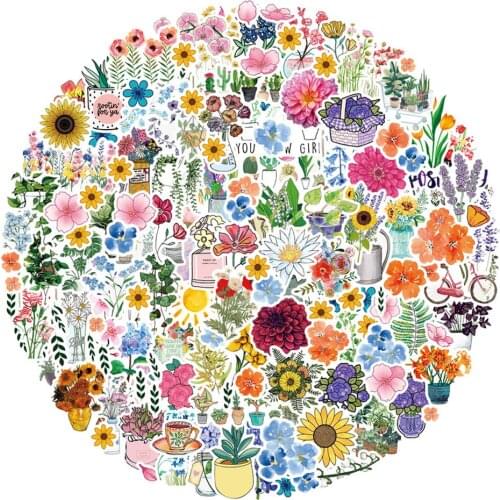 151pcs Garden Series Potted Flowers Small Fresh Flower Stickers for Decoration DIY Diary Album Planner Stationery Sticker Decal