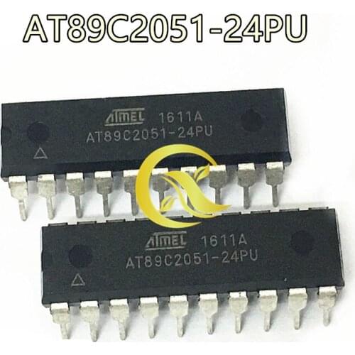 2PCS AT89C2051-24pu DIP-20 8-bit microcontroller 2 k byte flash original products