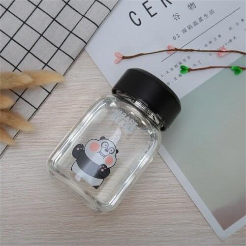 300/360ml Cute Mini Glass Water Drinking Bottles Durable Water Bottle For Kids Girls School Office Travel Mug Coffee Tea Cup