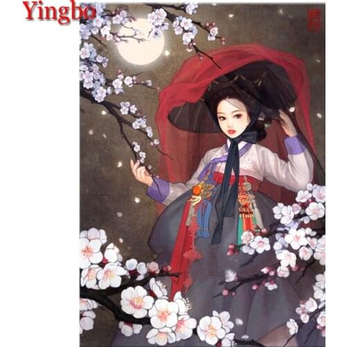 5D diy Diamond Painting Korean girl sakura 3d Cross Stitch Full diamond embroidery Icon Mosaic patterns beaded embroidery kits