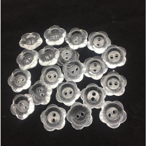 60pcs 20mm Clear Transparent Acrylic Buttons Flower Sewing Shirt Coat Crystal Button Embellishments