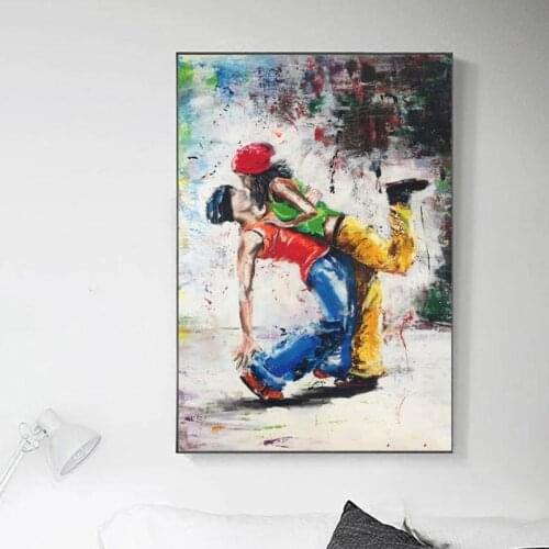 Abstract Hip-Hop Lover Dancing Canvas Art Posters And Prints Wall Picture On Canvas Printed Painting For Living Room Decoration