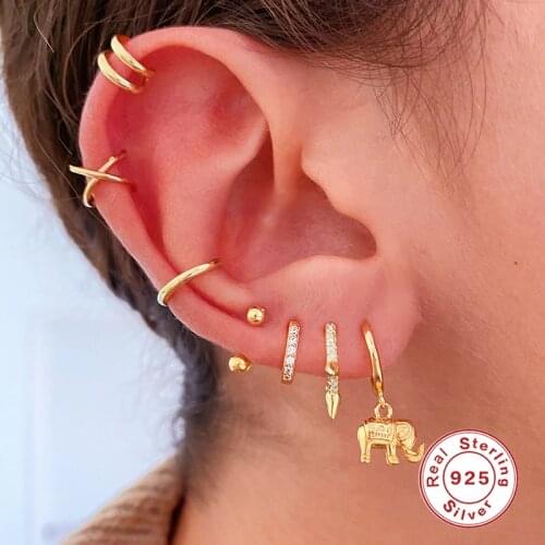 AIDE 1 Set 925 Sterling Silver Clip Earrings For Women 2021 Cuff Earring Luxury Jewelry Ear Bone Cuffs Silver Pendientes Brincos