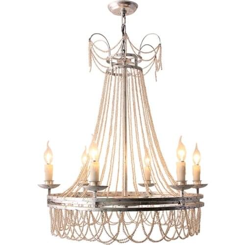 American chandelier bedroom crystal lamp living room creative minimalist dining room lamps art pearl decoration chandelier