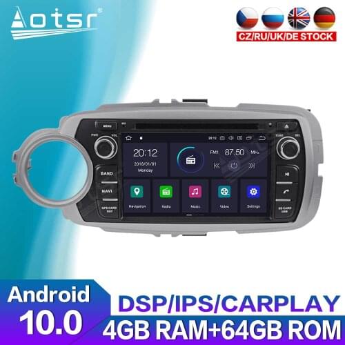 Android 10.0 Car GPS Navigation For Toyota Yaris 2013 - 2017 Radio Tape Screen Multimedia Player Carplay Audio Auto Stereo Unit