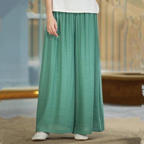 M-6XL 7XL Plus Size Women Pants Linen Cotton Casual wide leg Pants Candy Color vintage Green black gray streetwear Trousers