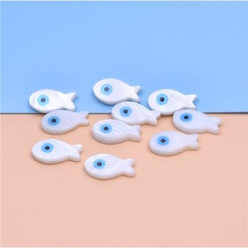 20pcs/lot 15mm*7.9mm White Shell Fish shape Beads have Hole For DIY jewelry components Finding Making Necklaces Bracelets