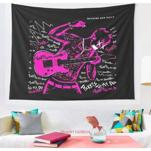 Playing pink guitar until i get my tickets to my downfall tapestry Wall Hanging Tapestries for Living Room Beach Towel Blanket