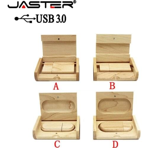 JASTER USB 3.0 1PCS free custom logo Wooden usb flash drive memory Stick pendrive 4GB 16GB 32GB 64GB Photography wedding gift